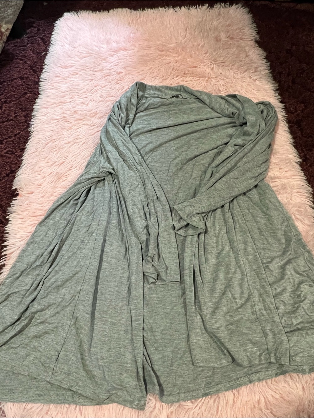 Light gray Open-Front Draped Cardigan -